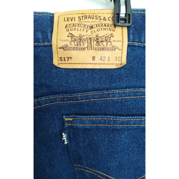 Rare Vtg Levis Black Tab Mens 517 denim jeans 1999 MADE in USA size 42x30 - Picture 7 of 12